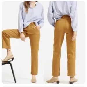 Madewell‎ NWT Classic Straight Leg Crop Pants Size 23 Bronzed Lichen Yellow